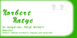 norbert matye business card
